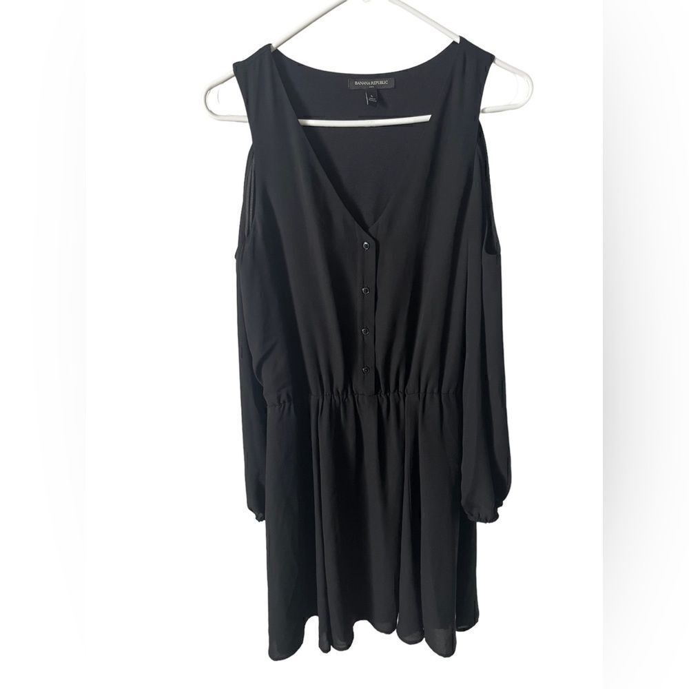 Banana Republic Factory Black Cold Shoulder Dress